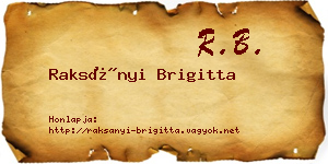 Raksányi Brigitta névjegykártya